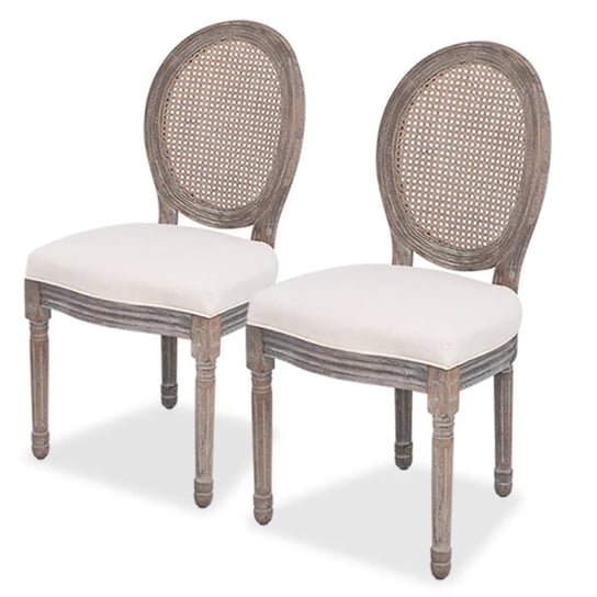 Krzesła jadalniane lniane, 2 szt., kremowe, 50x56x Zakito