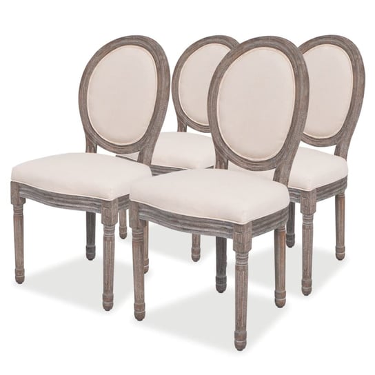 Krzesła jadalniane lniane, kremowe, 4 sztuki, 50x5 / AAALOE Inna marka