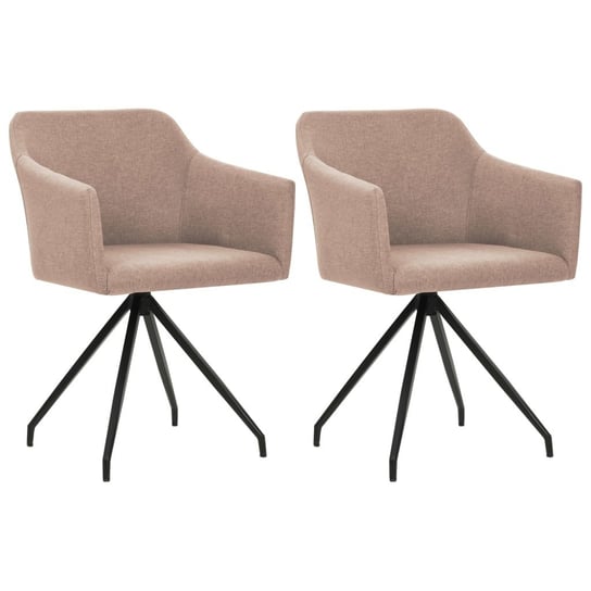 Krzesła jadalniane obrotowe vidaXL, beżowe, 2 szt., 54x54,5x78 cm vidaXL