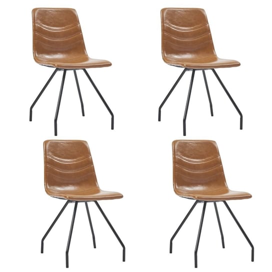 Krzesła jadalniane vidaXL, 4 szt., kolor koniaku, sztuczna skóra vidaXL