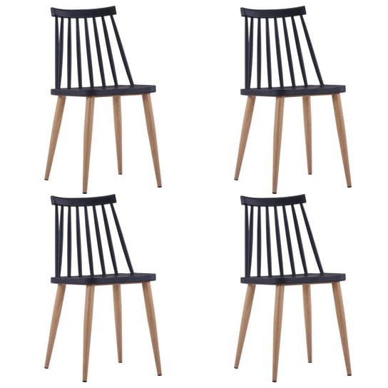 Krzesła jadalniane vidaXL, czarne, 42x45,5x78 cm, 4 szt. vidaXL