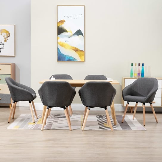 Krzesła jadalniane VIDAXL, szare, 83,5x54x62 cm, 6 szt. vidaXL