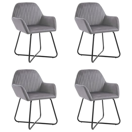 Krzesła jadalniane VidaXL, szare, aksamitne, 4 sztuki vidaXL