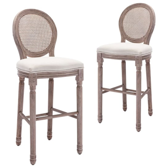 Krzesła lniane VIDAXL, beżowo-brązowe, 2 szt. vidaXL