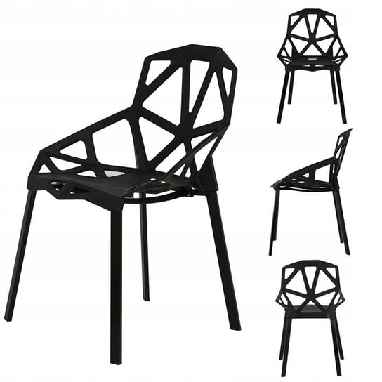 Krzesła MODERNHOME, czarne, 4 szt. ModernHome