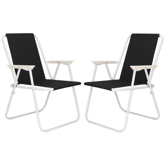 Krzesła na plaże 2 szt. wędkarskie składane krzesełka kempingowe czarne Springos