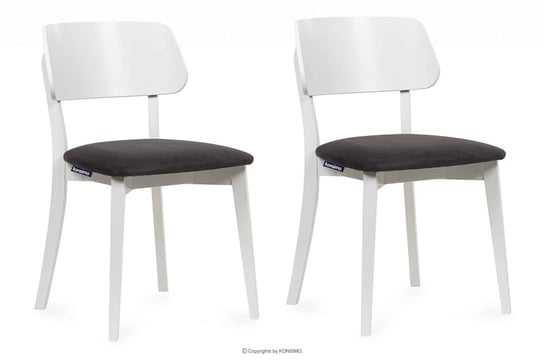 Krzesła nowoczesne białe drewniane grafit 2szt VINIS Konsimo Konsimo