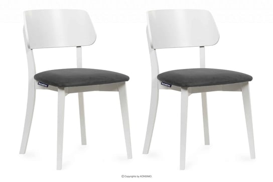 Krzesła nowoczesne białe drewniane szary 2szt VINIS Konsimo Konsimo