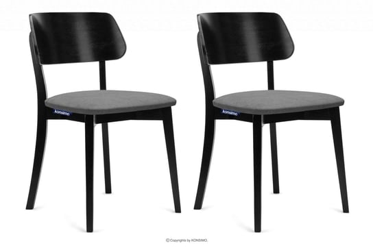 Krzesła nowoczesne czarne drewniane szare 2szt VINIS Konsimo Konsimo