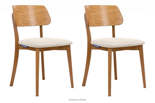 Krzesła nowoczesne drewniane dąb kremowe 2szt VINIS Konsimo Konsimo