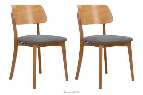 Krzesła nowoczesne drewniane dąb szare 2szt VINIS Konsimo Konsimo