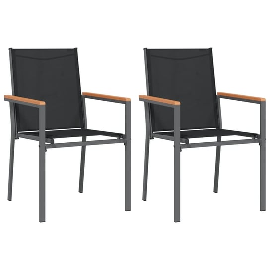 Krzesła ogrodowe, 2 szt, czarne, 55x61,5x90cm, Tex vidaXL