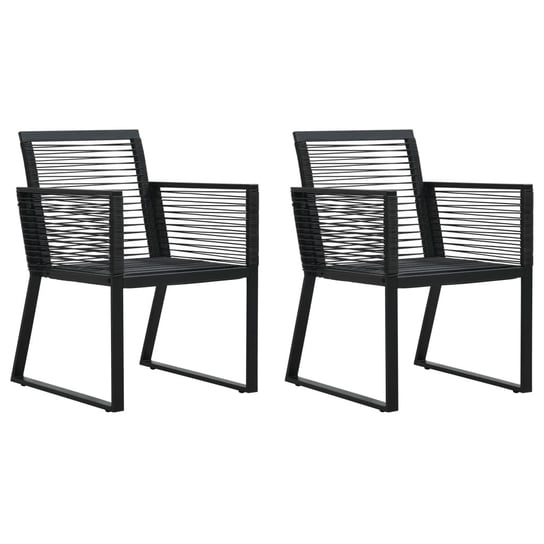 Krzesła ogrodowe, 2 szt., czarne, rattan PVC vidaXL