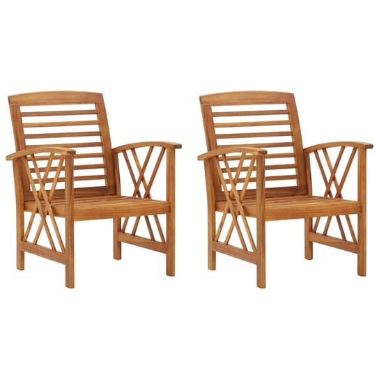 Krzesła ogrodowe, 2 szt., lite drewno akacjowe vidaXL