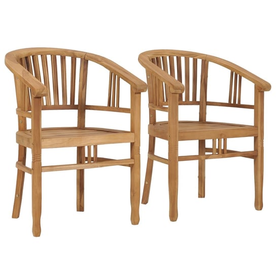 Krzesła ogrodowe, 2 szt., lite drewno tekowe vidaXL