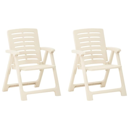 Krzesła ogrodowe, 2 szt., plastikowe, białe vidaXL
