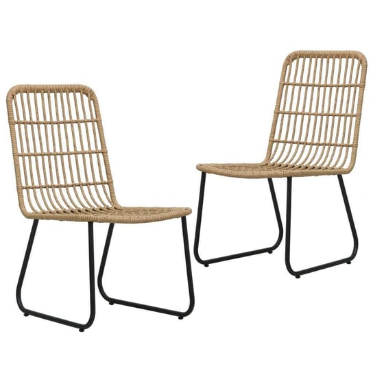 Krzesła ogrodowe, 2 szt., polirattan, kolor dębowy vidaXL