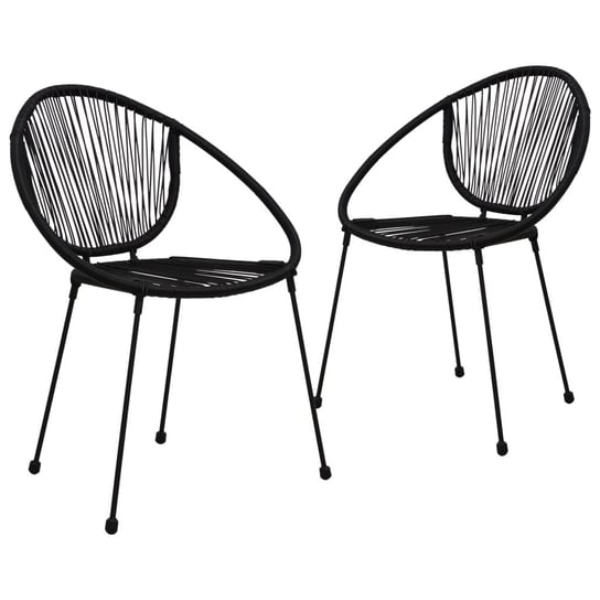 Krzesła ogrodowe, 2 szt., rattan PVC, czarne vidaXL