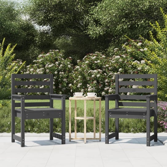 Krzesła ogrodowe, 2 szt., szare, 60x48x91 cm, lita vidaXL