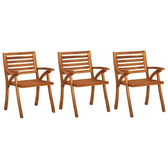 Krzesła ogrodowe, 3 szt., lite drewno akacjowe vidaXL