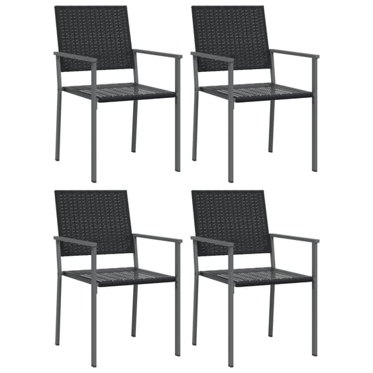 Krzesła ogrodowe, 4 szt., czarne, 54x62,5x89 cm, p vidaXL