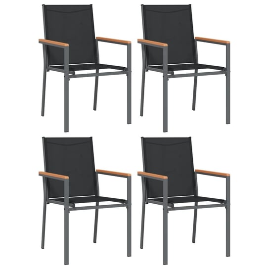 Krzesła ogrodowe, 4 szt, czarne, 55x61,5x90cm, tex vidaXL