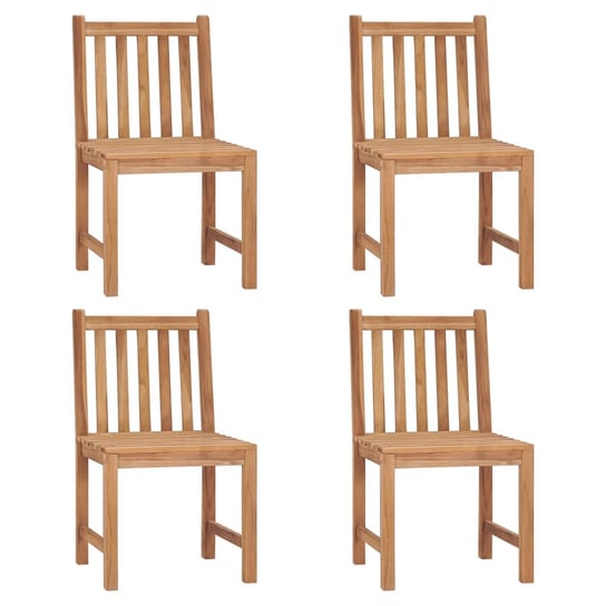 Krzesła ogrodowe, 4 szt., lite drewno tekowe vidaXL