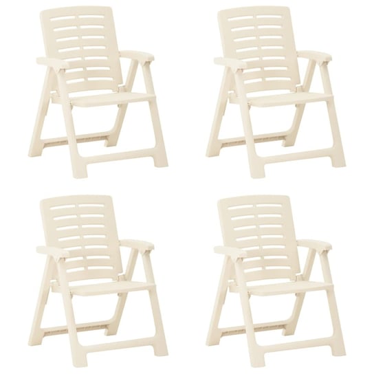 Krzesła ogrodowe, 4 szt., plastikowe, białe vidaXL
