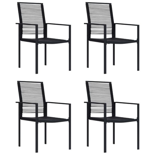 Krzesła ogrodowe, 4 szt., rattan PVC, czarne vidaXL