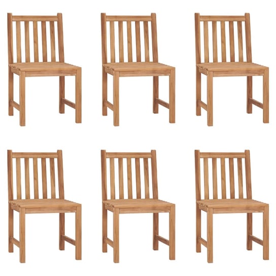 Krzesła ogrodowe, 6 szt., lite drewno tekowe vidaXL