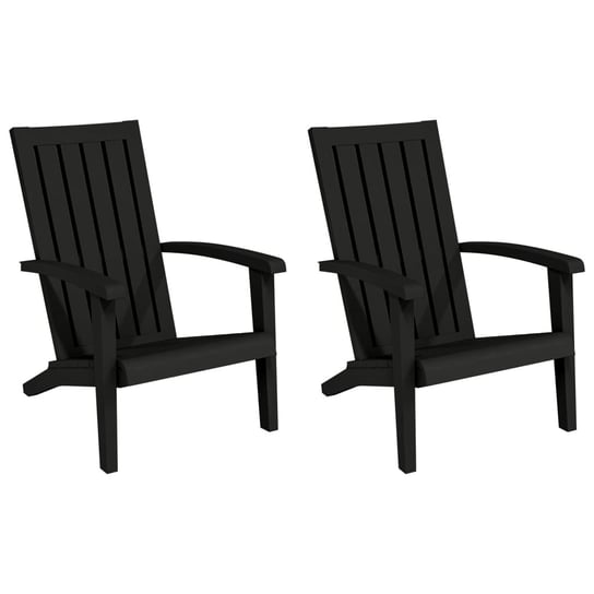 Krzesła ogrodowe Adirondack, 2 szt., czarne, polip vidaXL