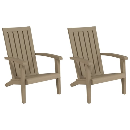 Krzesła ogrodowe Adirondack, 2 szt., jasnobrązowe, vidaXL