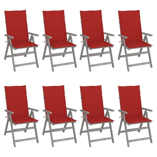 Krzesła ogrodowe akacjowe, szare, z poduszkami Inna marka