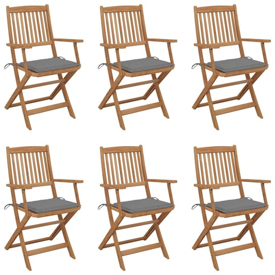 Krzesła ogrodowe akacjowe z poduszkami - 6 szt. Inna marka