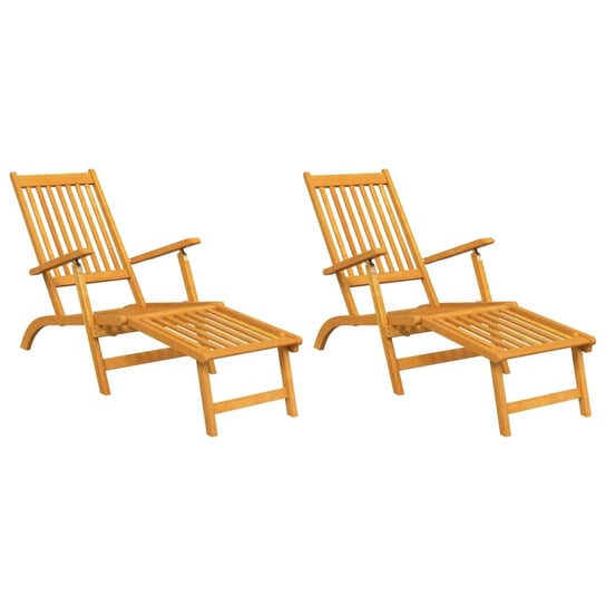 Krzesła ogrodowe akacjowe z regulowanym oparciem, Zakito Europe