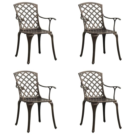 Krzesła ogrodowe aluminiowe brąz 61x60x93 cm Inna marka