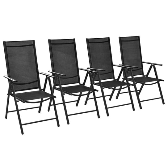 Krzesła ogrodowe aluminiowe, czarne, 4 sztuki, 54x Inna marka