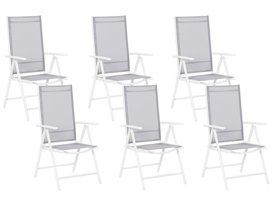 Krzesła ogrodowe BELIANI Catania, szaro-białe, 103x44x54 cm, 6 szt. Beliani