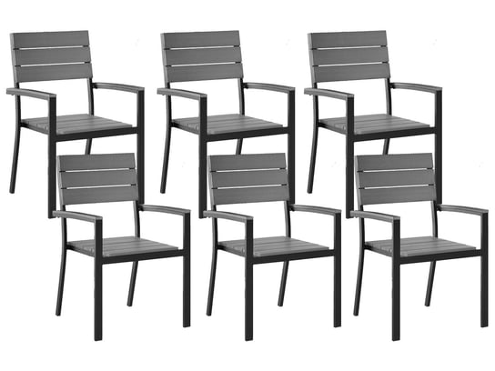 Krzesła ogrodowe BELIANI Como, szaro-czarne, 90x55x55 cm, 6 szt. Beliani