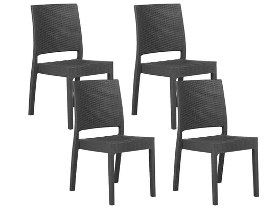Krzesła ogrodowe BELIANI Fossano, szare, 89x60x47 cm, 4 szt. Beliani