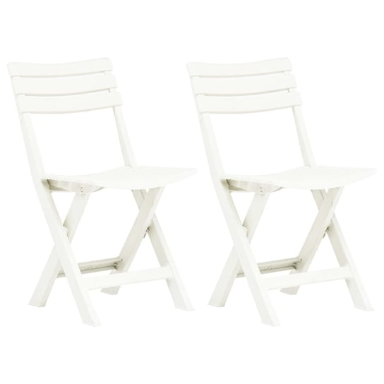 Krzesła ogrodowe bistro, 2 szt., białe, 44x41x78 c Zakito