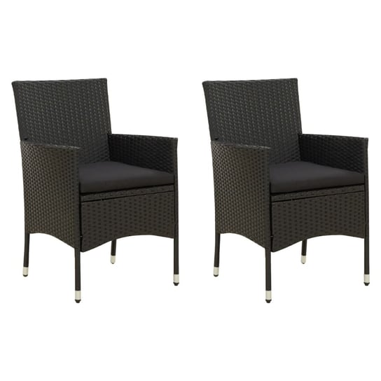 Krzesła ogrodowe - czarne, rattanowe, 61x60x88 cm Inna marka