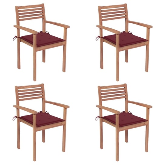Krzesła ogrodowe drewniane 56x51x90 cm, winna czer Inna marka