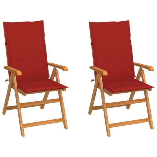Krzesła ogrodowe drewniane, 57x71,5x109 cm, czerwo Inna marka