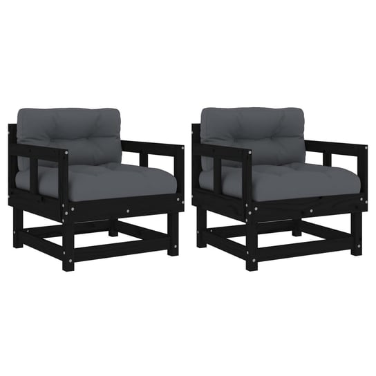 Krzesła ogrodowe drewniane, czarne, 64x61x62 cm, z / AAALOE Inna marka