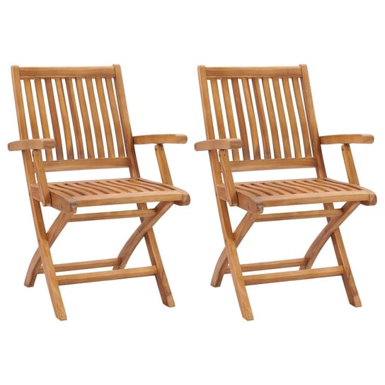 Krzesła ogrodowe drewniane tekowe - 2 szt. (56x58x Zakito