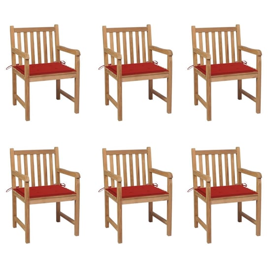 Krzesła ogrodowe drewniane tekowe, rustykalne, 6 s Inna marka