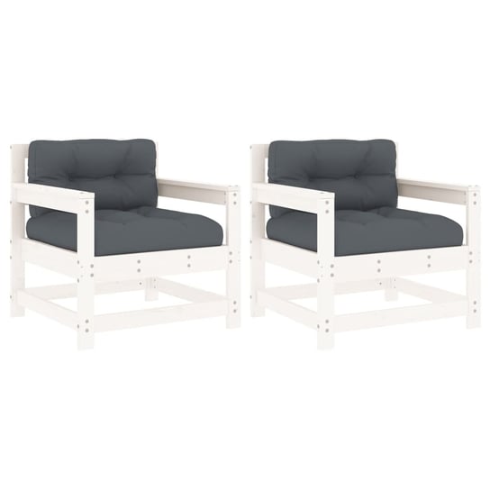 Krzesła ogrodowe drewniane z poduszkami - białe, 7 / AAALOE Inna marka