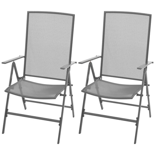 Krzesła ogrodowe PERVOI metalowe, szare, 86x57x14 cm , 2 sztuki vidaXL