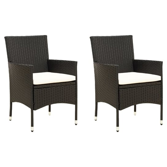 Krzesła ogrodowe polirattan 61x60x88 cm, czarne z Inna marka